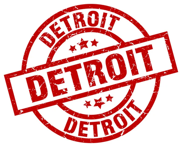 Detroit rojo redondo grunge sello — Vector de stock