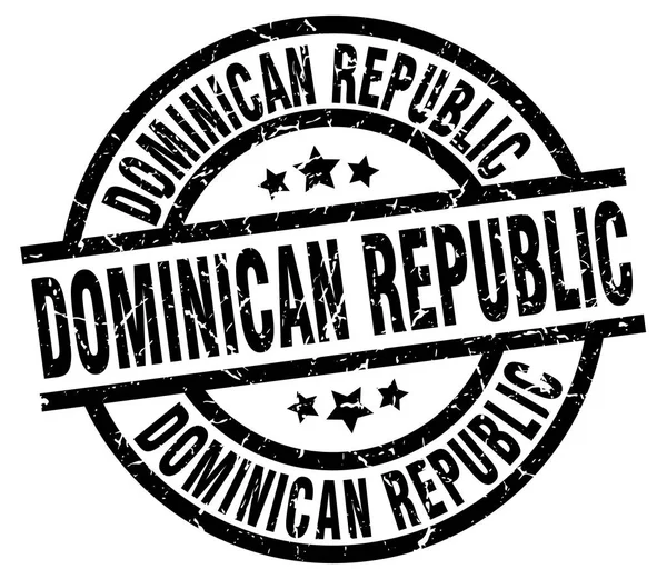 Dominikai Köztársaság fekete kör a grunge-bélyeg — Stock Vector