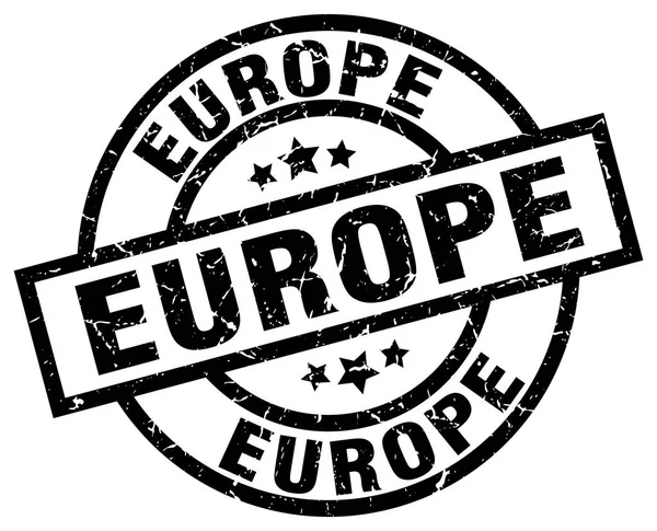 Europe black round grunge stamp — Stock Vector