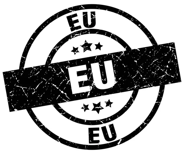 EU: s svarta runda grunge stämpel — Stock vektor