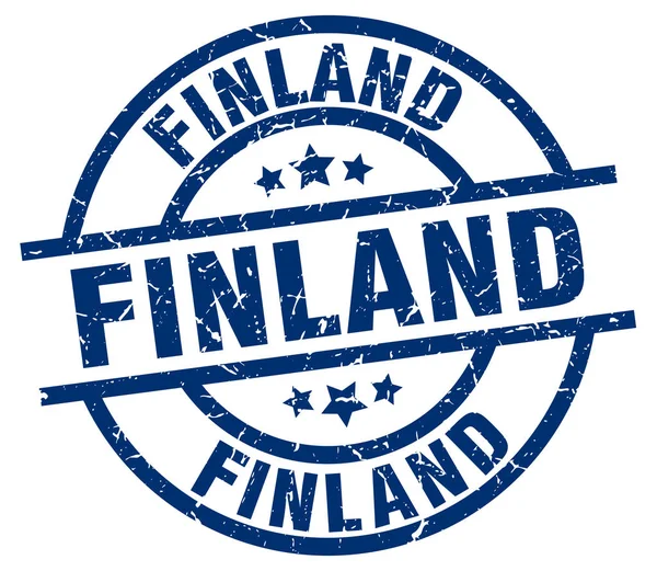 Finsko modrý kulatý grunge razítko — Stockový vektor