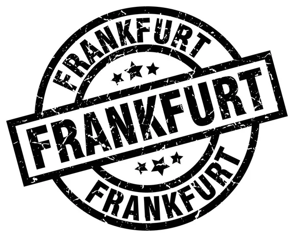 Frankfurt schwarzer Round Grunge Stempel — Stockvektor