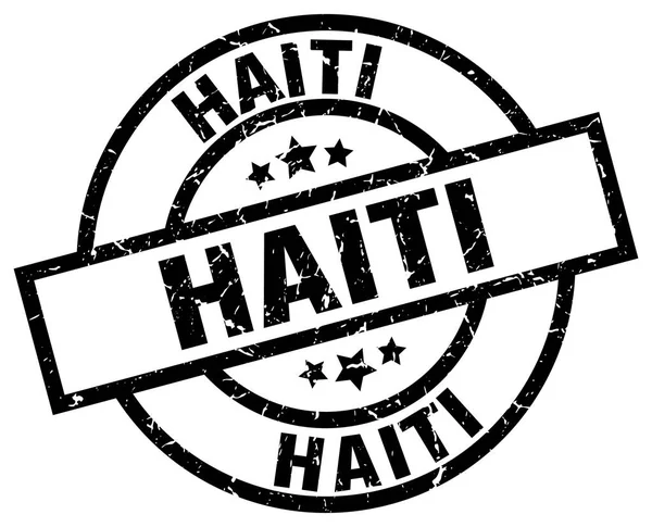 Haïti zwart ronde grunge stempel — Stockvector