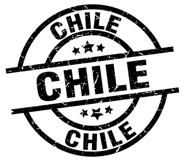 Chile schwarze runde Grunge-Briefmarke — Stockvektor