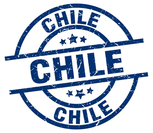 Chile sello grunge redondo azul — Vector de stock