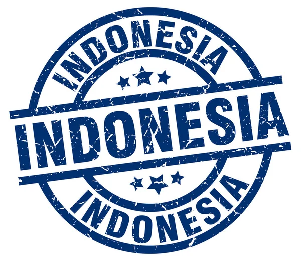 Endonezya mavi yuvarlak grunge damgası — Stok Vektör