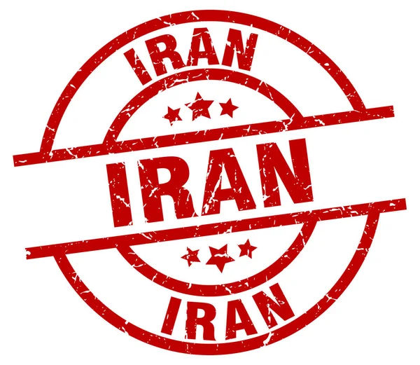 Iran röda runda grunge stämpel — Stock vektor