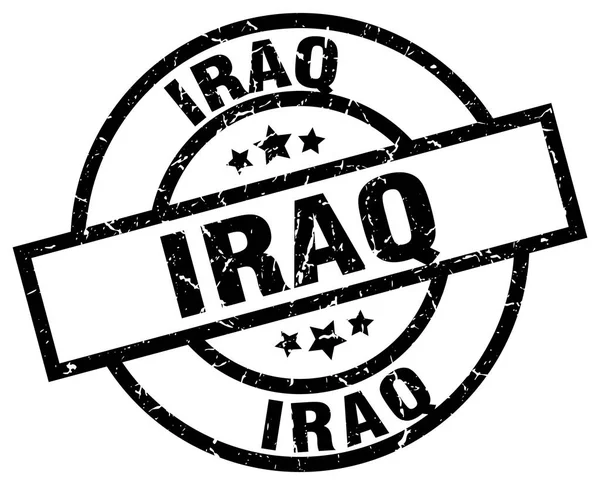 Iraq nero rotondo grunge timbro — Vettoriale Stock