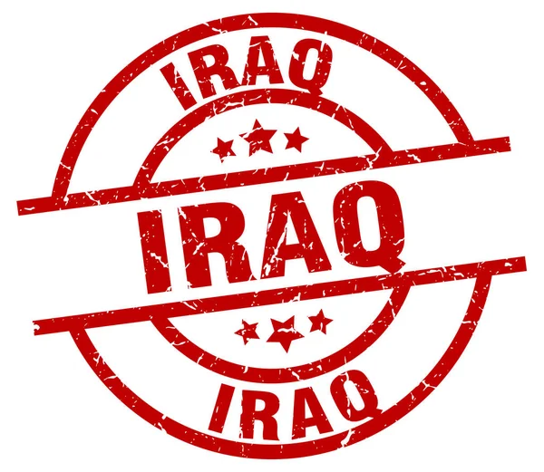 イラク赤ラウンド グランジ スタンプ — ストックベクタ