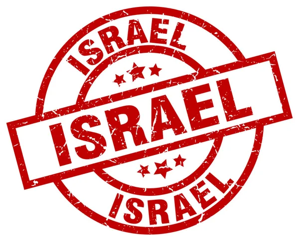 Izrael piros kör a grunge-bélyeg — Stock Vector