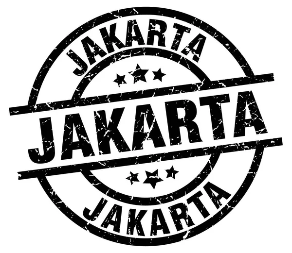 ジャカルタ ブラック ラウンド グランジ スタンプ — ストックベクタ