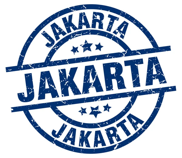 Jakarta modré kulaté grunge razítko — Stockový vektor