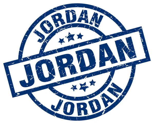 Timbre gris rond bleu Jordanie — Image vectorielle