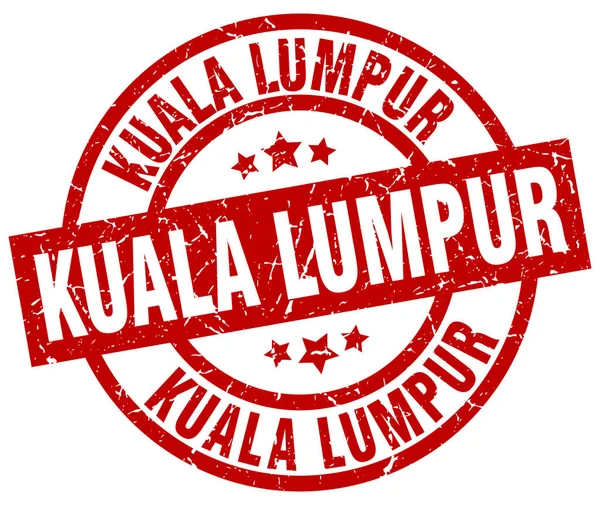 Sello grunge redondo rojo Kuala Lumpur — Archivo Imágenes Vectoriales