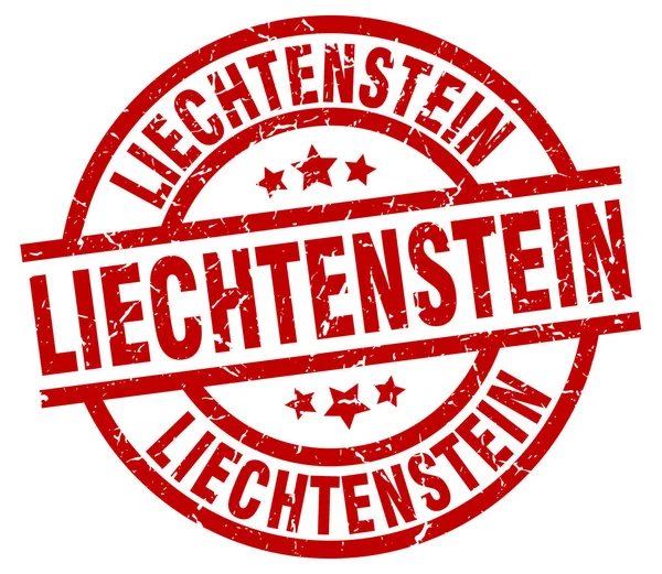 Liechtenstein rote Round Grunge Briefmarke — Stockvektor