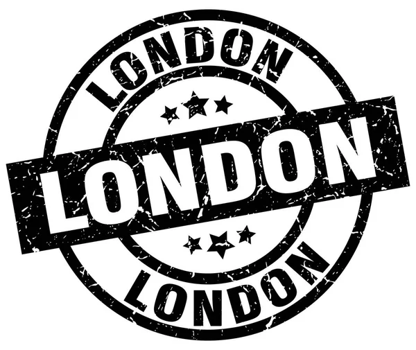 Londres preto redondo grunge selo —  Vetores de Stock