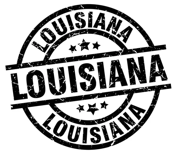 Timbre grunge rond noir Louisiane — Image vectorielle