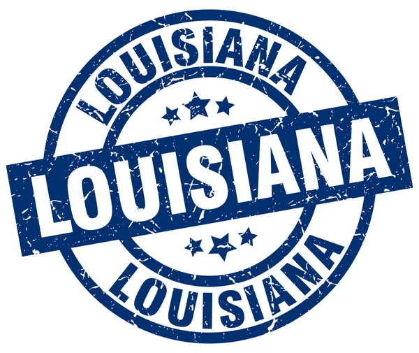 Sello grunge redondo azul Louisiana — Vector de stock