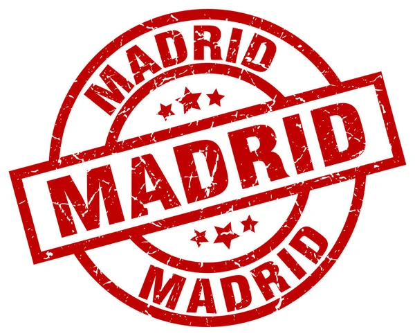 Madrid rode ronde grunge stempel — Stockvector