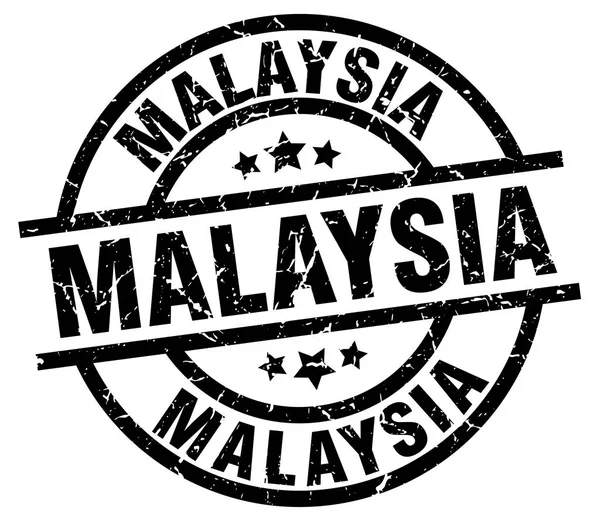Malajzia fekete kör a grunge-bélyeg — Stock Vector