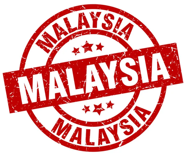 Malajsie červené kulaté razítko grunge — Stockový vektor