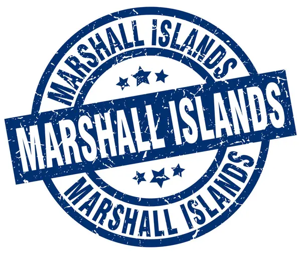 Sello grunge redondo azul de las Islas Marshall — Vector de stock