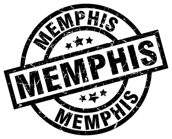 Sello grunge redondo negro de Memphis — Vector de stock