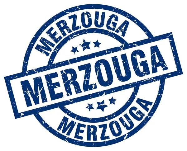 Merzouga blå runde grunge stempel – Stock-vektor