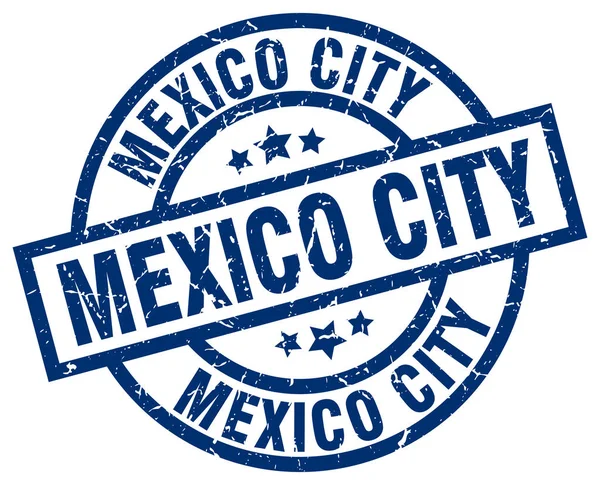 Cidade do México azul redondo grunge selo — Vetor de Stock