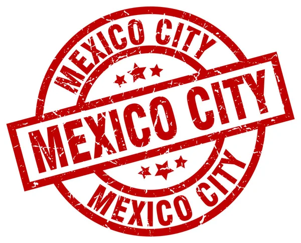 Mexico City red round grunge stamp — Stock Vector