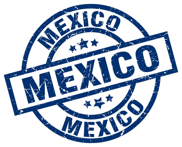 Мексика синій круглі гранж штамп — стоковий вектор