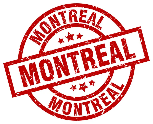 Montreal kırmızı yuvarlak grunge damgası — Stok Vektör