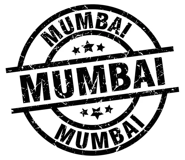Mumbai negro ronda grunge sello — Archivo Imágenes Vectoriales