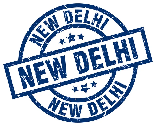 New Delhi modré kulaté razítko grunge — Stockový vektor