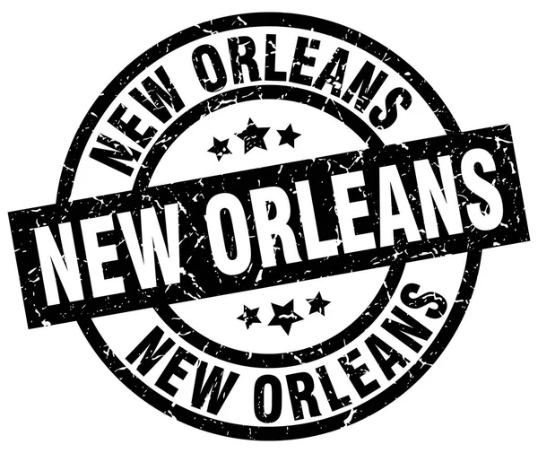 Sello grunge redondo negro de Nueva Orleans — Vector de stock
