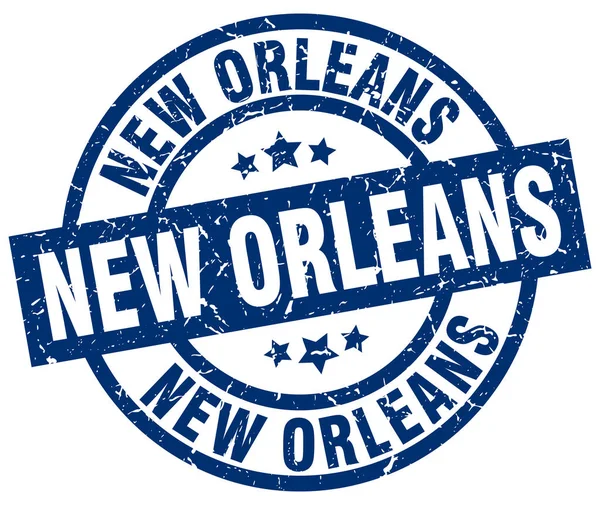 Sello grunge redondo azul de Nueva Orleans — Vector de stock