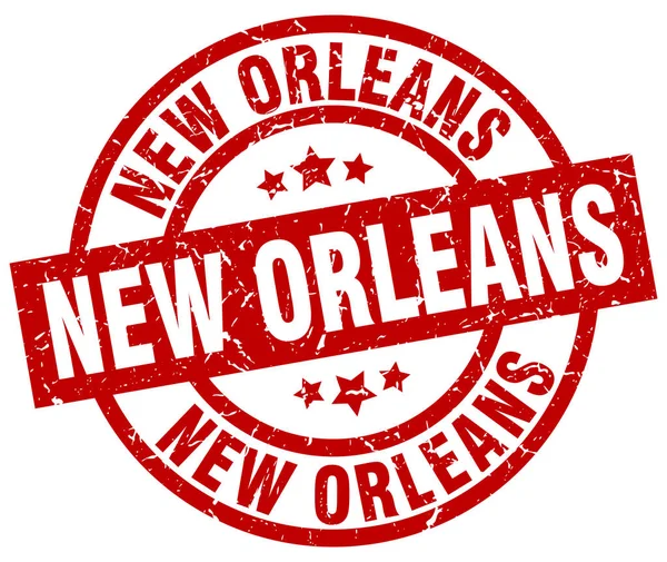 Sello grunge redondo rojo de Nueva Orleans — Vector de stock