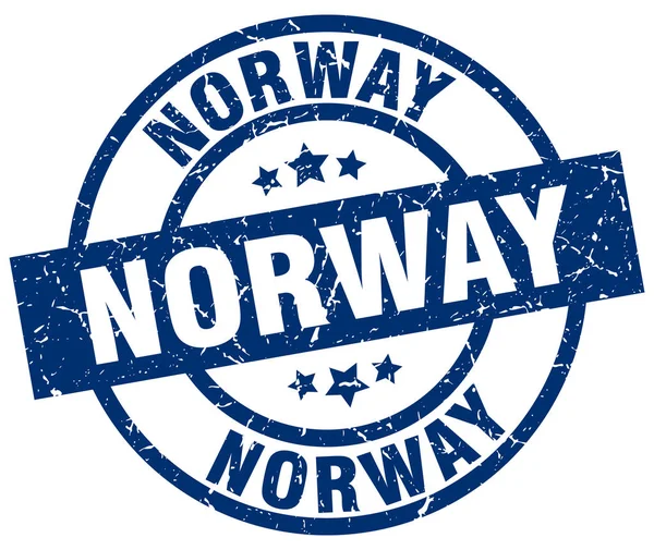 Norveç mavi yuvarlak grunge damgası — Stok Vektör