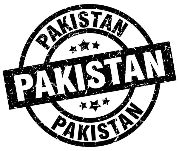 Pakistan schwarzer Round Grunge Stempel — Stockvektor