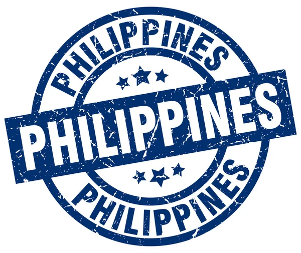 Philippinische blaue Round Grunge Briefmarke — Stockvektor