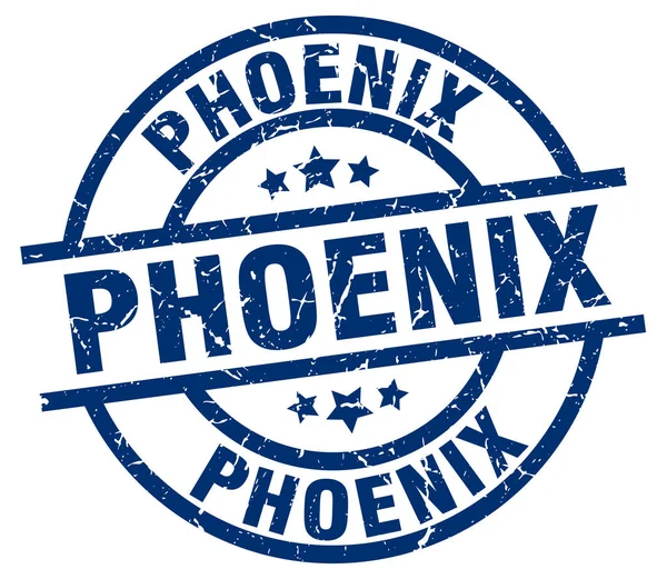 Sello grunge redondo Phoenix azul — Vector de stock
