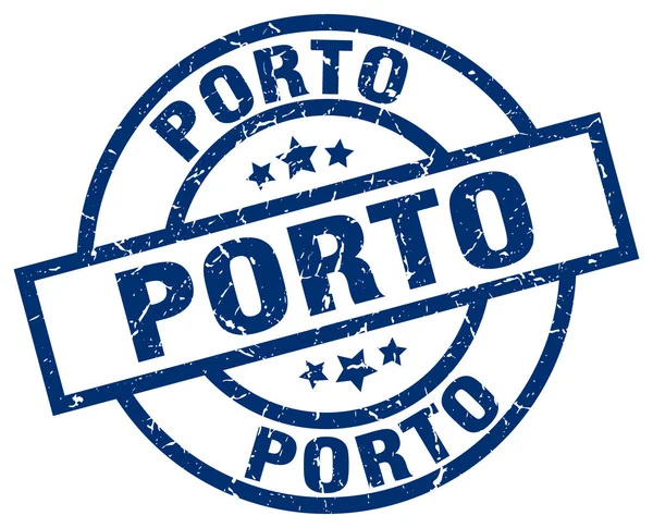 Porto kék kerek grunge-bélyeg — Stock Vector