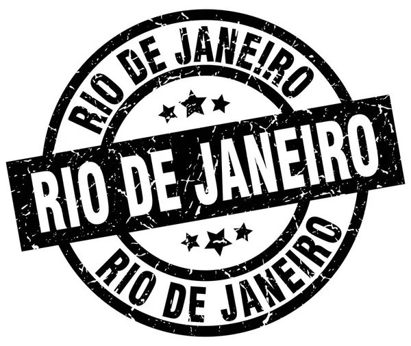 Ріо-де-Жанейро чорної круглою гранж штамп — стоковий вектор