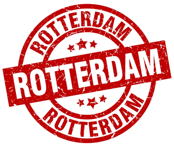 Rotterdam timbre grunge rond rouge — Image vectorielle