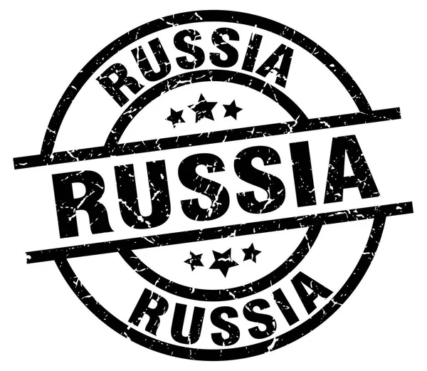 Rusia sello grunge redondo negro — Vector de stock