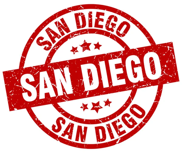 San Diego timbro grunge rotondo rosso — Vettoriale Stock