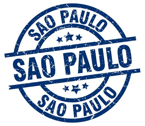 Sao paulo blaue runde Grunge-Marke — Stockvektor