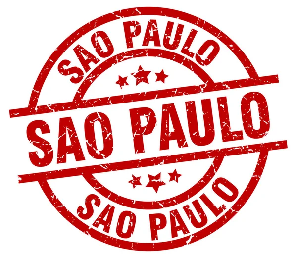 Carimbo grunge redondo vermelho de São Paulo — Vetor de Stock