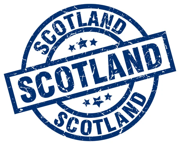 Sello grunge redondo azul de Escocia — Vector de stock