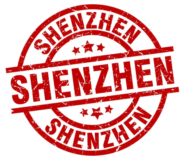 Sello grunge redondo rojo Shenzhen — Vector de stock